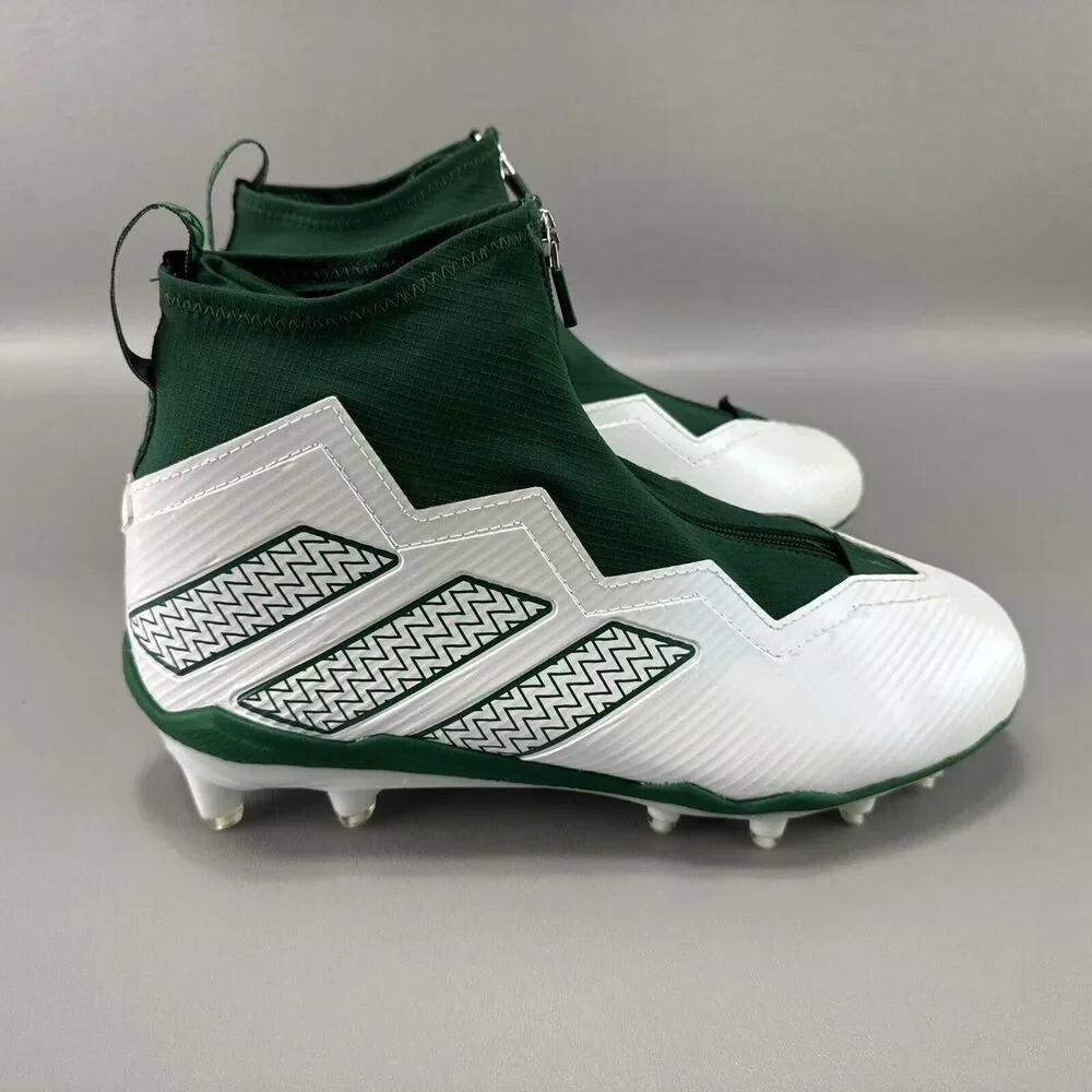 Adidas Nasty 2.0 Football Cleats Sz 9M White Green Athletic Preppy GY1760‎